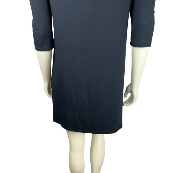 NEW Alquema Cold Open Shoulder Tunic Size 1 US 6 Solid Black Lagenlook Womens - Picture 8 of 12